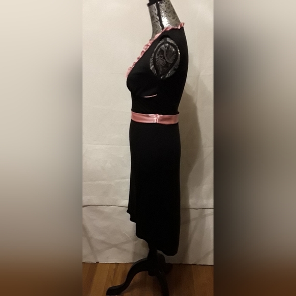 RAMPAGE SUPER PLUNGE NECKLINE BLACK DRESS - Picture 3 of 9